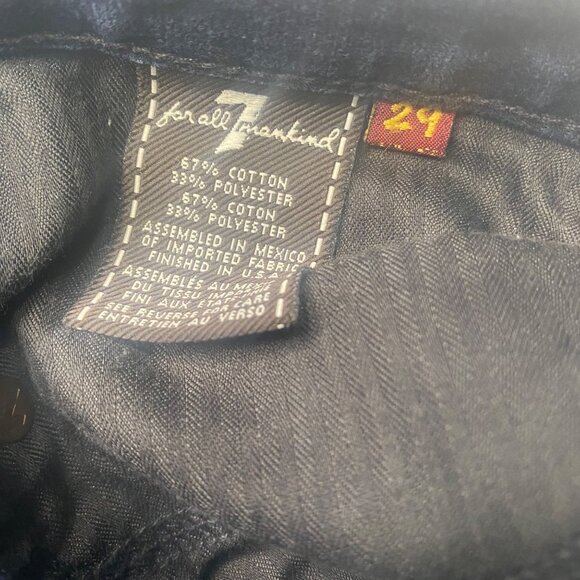 7 For All Mankind Bootcut Jeans Womens Size 29 Dark Wash Embroidered Leopard Pri - Picture 7 of 13